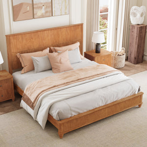 Platform Bed Frame & Tall Headboard