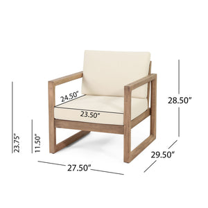 Outdoor Acacia Wood Patio Club Chair