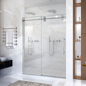 56-60"W x 72"H Frameless Single Sliding Shower Door