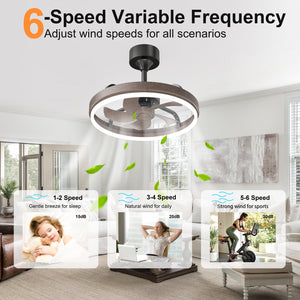 20.5" Rustic LED Ceiling Fan with Remote & APP Control