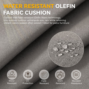 6 Inch Thick Outdoor Chair Cushion Set - Gray
