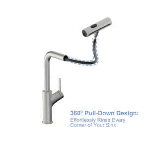 Drop-In Kitchen Sink With Pull-Out Faucet And Soap Dispenser