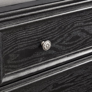 Modern 5-Drawer Black Dresser for Living Room Storage