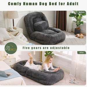 Human Dog Bed & Lazy Sofa - 5-Position Adjustable Floor Chair