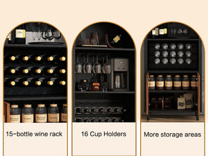 71' Farmhouse Arched Wine Bar Cabinet
