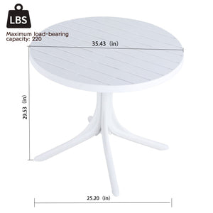 4 Modern Stackable Plastic Armchair Matched With Round Table