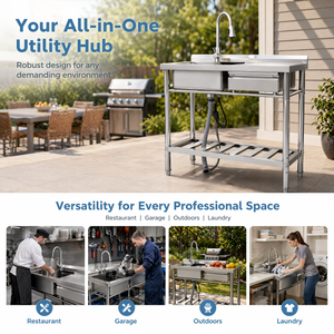 Stainless Steel Utility Sink, Freestanding Sink