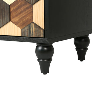 30.31" Modern Accent Cabinet with Honeycomb Pattern