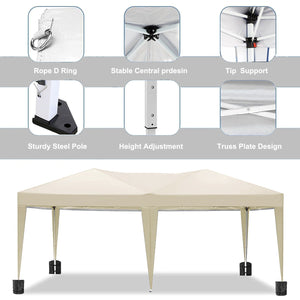 10'x20' EZ Pop Up Canopy Outdoor Portable Party Folding Tent with 6 Removable Sidewalls