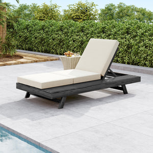 Lounge Chaise Set, Space Available On One Side, Acacia Solid Wood