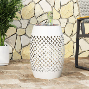 Roswell Outdoor Side Table With Mosaic Tile Top