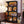 4 Tier S-Shaped Freestanding Storage Shelf For Living Room - Black / Brown