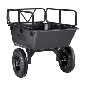 Dump Trailer 500 lbs 10 Cu. Ft Tow Behind Plastic Garden ATV Trailer Cart
