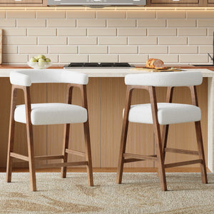 26'' Seat Height Bar Stools with Back - Set of 2