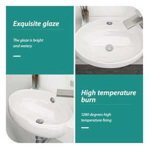 Modern Aesthetic Rectangle Wall Mount Bathroom Sink With Single Faucet Hole
