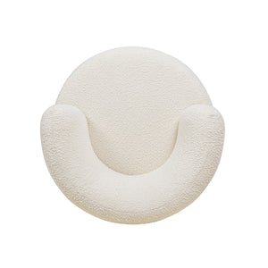 Fuji - 360 Swivel Low Barrel Back Accent Chair - Ivory White