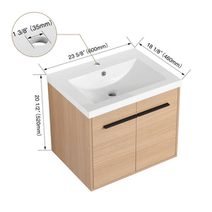 Bathroom Vanity Set With Resin Countertop Sink, 2 Doors