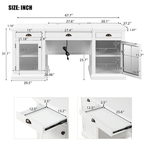 67" Modern Executive Desk