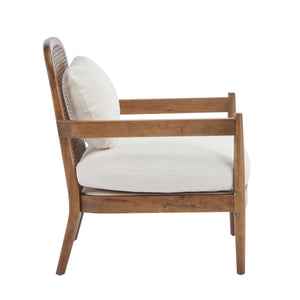 Elliston Rattan Backrest Solid Wood Accent Chair with Cushions - Set of 2