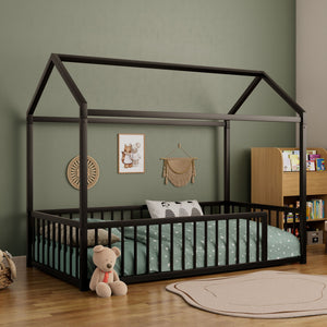 Montessori Floor Bed Frame With House Shape