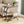 C-Shaped 3 Tier Side Table - Rustic Brown