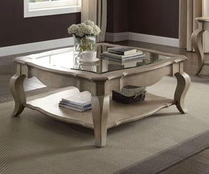 Chelmsford Clear Glass Coffee Table - Taupe