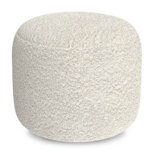 Chantal - Round Pouf - White