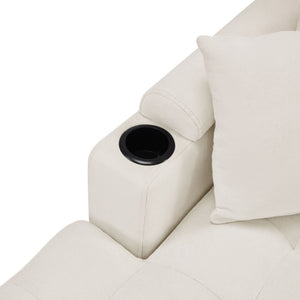 U Shaped Sectional Sofa, Corner Living Room Couch With Built In Cup Holders, Storage, USB Ports