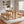 Natural Color Rubber Wood Dining Set with Plastic Rattan