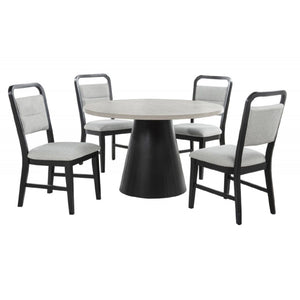Dining Kitchen Side Chair With Curved Back Design (Set of 2) - Black / Gray