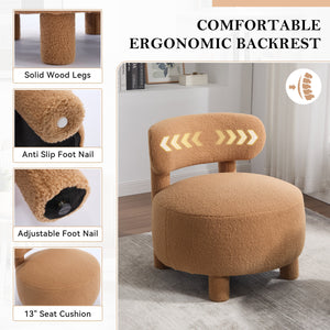 Teddy Fabric Armless Accent Chair