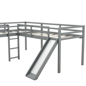 L Shaped Loft Bed With Ladder And Slide