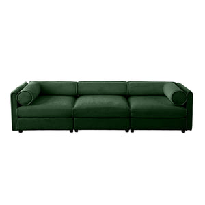 Stylish Sofa With Storage Seat And Cylindrical Backrest
