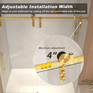 56-60" x 66" Frameless Sliding Bathtub Door