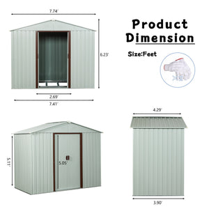 Outdoor Metal Storage Shed Yx48 - White