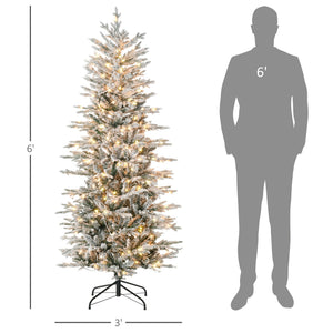 HOMCOM 6ft Tall Prelit Artificial Christmas Tree