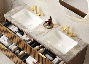 60" Elio Bathroom Undermount Ceramic Sink Vanity Top