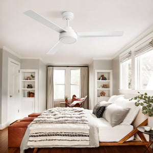 52" Ceiling Fan Without Light with Remote Control and Reversible DC Motor