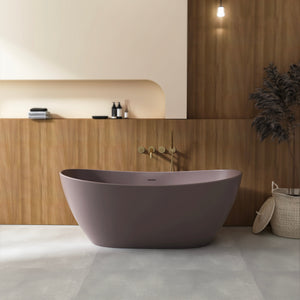 65 Inch Artificial Stone Solid Surface Freestanding Bathroom Bathtub