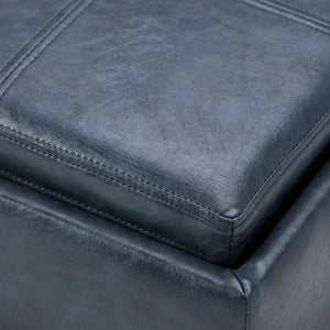 Rockwood - Upholstered Cube Storage Ottoman With Tray