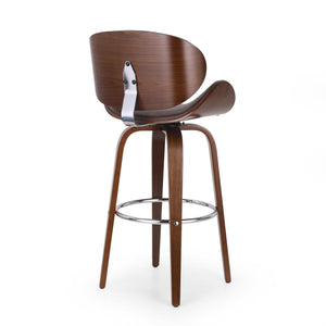 Lumos Mid Century Modern Upholstered Swivel Barstool
