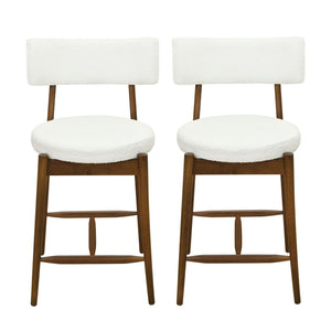 Mid Century Modern Counter Stools, Fabric Upholstered Chairs