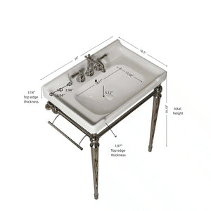 VICI 28" Bathroom Console Sink, Wall-Mounted