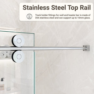44"-48"W x 76"H Frameless Single Sliding Shower Door