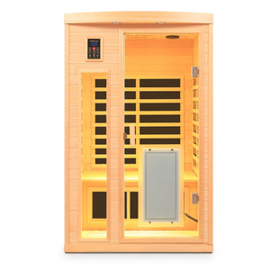 Low EMF Hemlock Wood Far-Infrared Indoor Two-Person Sauna Room