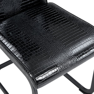 Alligator Skin Upholstered Dining Chairs