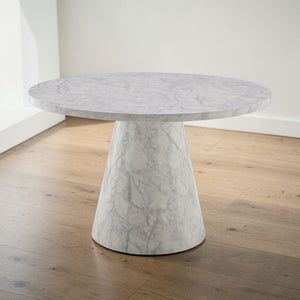 Kacey - Natural Engineered Stone Round Dining Table - Stone Gray