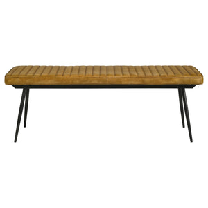 Tufted Cushion Side Bench With Tapered Legs