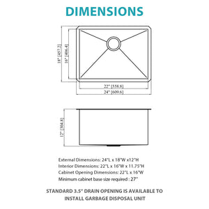 Undermount Kitchen Sink With Deep Single Bowl