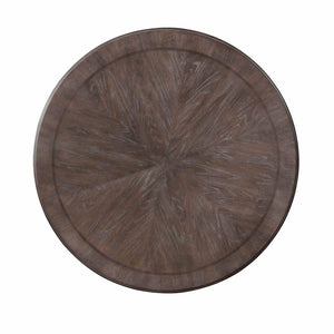 Round Dining Table With Pedestal Base - Natural / Rustic